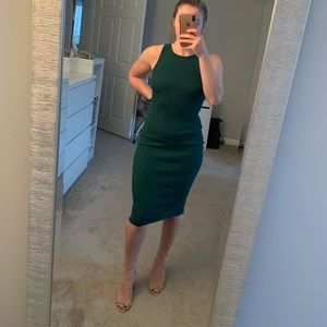 Forest green midi dress